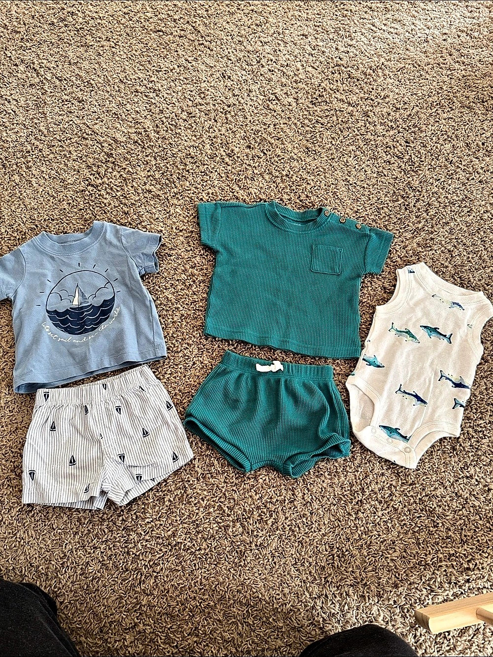 Carter's Baby 3M Shark & Sailboat Matching Set